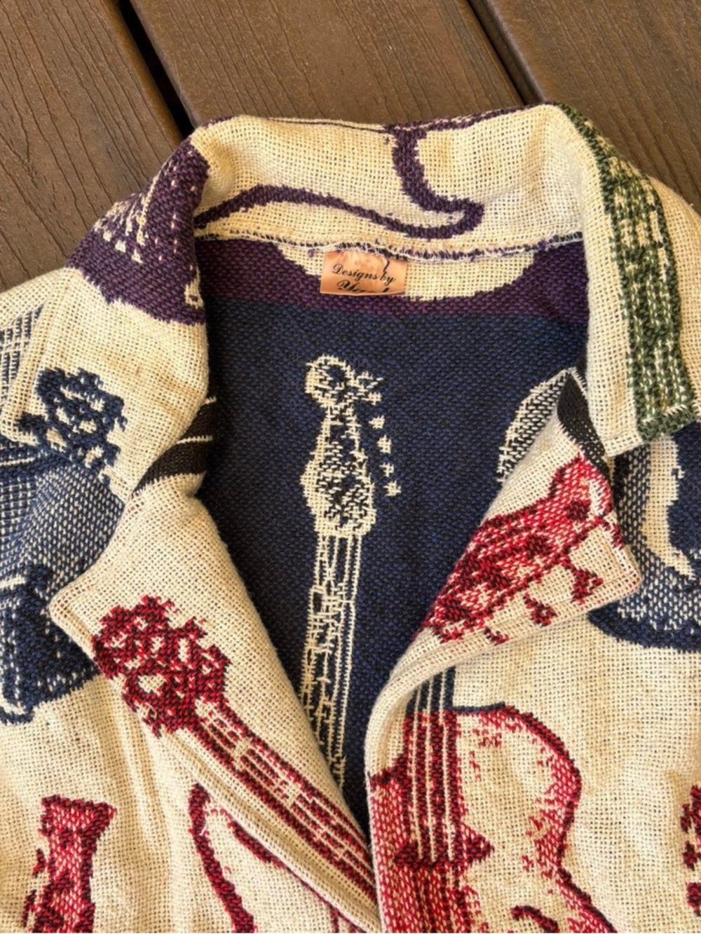 Vintage Knit Guitar Strings Jacket - Picture 2 of 5